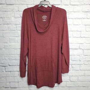 Torrid Womens 4 Tunic Sweatshirt Super Soft Plush Red Cowl Neck Plus Size 4x